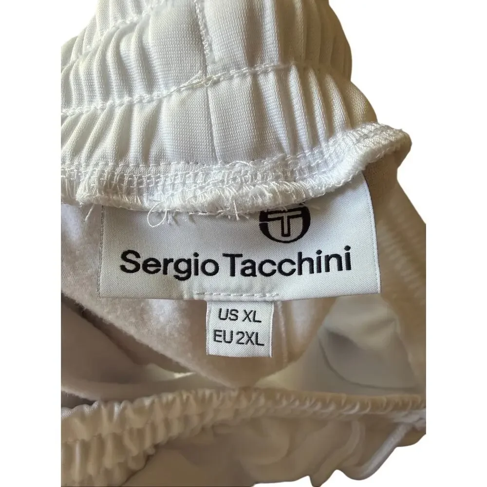 Sergio Tacchini Men’s Sweatpants White with Rainbow Print Size XL Tracksuit Pant